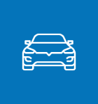 Attention to Detail Car front outline on blue background.