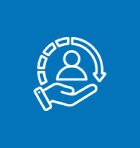 Client-Focused-Approach A person is in the center of an arrow.